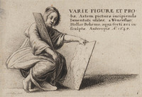 TvB G 4219
<br/>
Vrouw met tekenstudies
<br/>
<em>Hollar, Wenzel (1607-1677)</em>